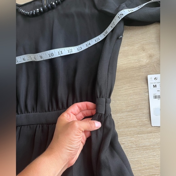 NWT Zara Elegant Black Romper Flared Sleeves SZ M - Picture 6 of 10